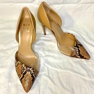 Beige Snake Print Hilani Pump